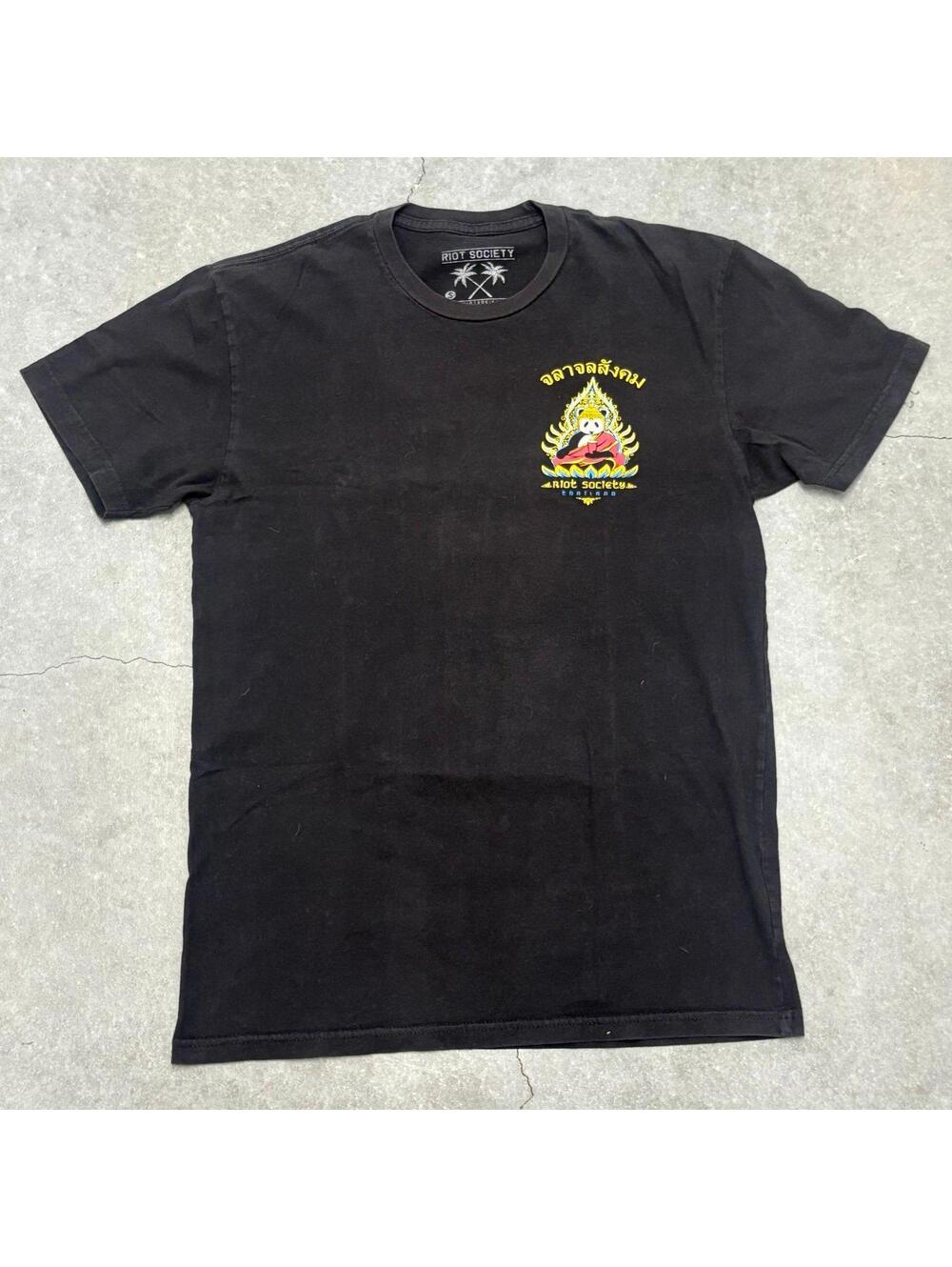 Riot Society Buddha Panda Logo T Shirt
